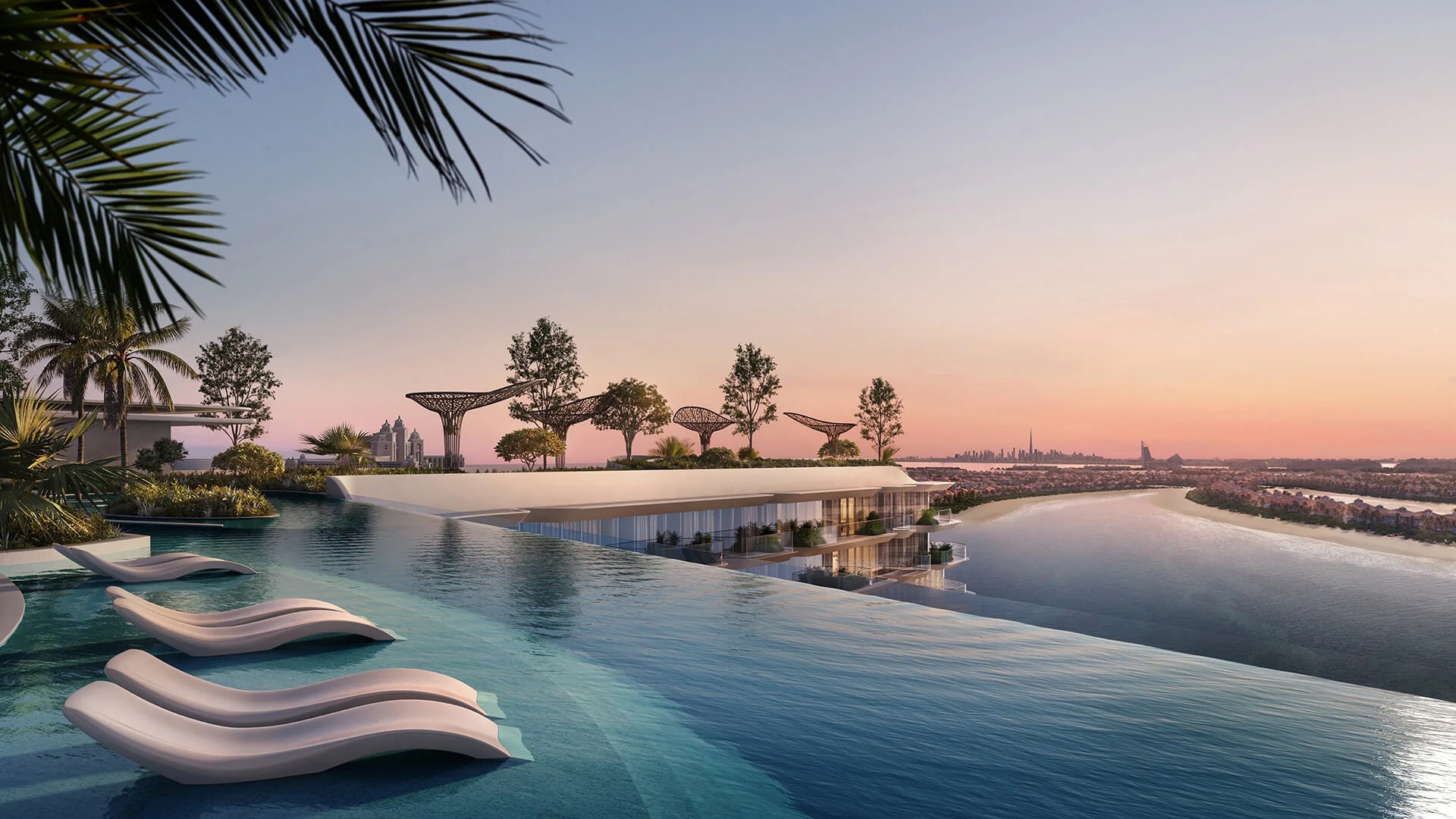 Passo by Beyond — Beach Mansion pool deck at sunset